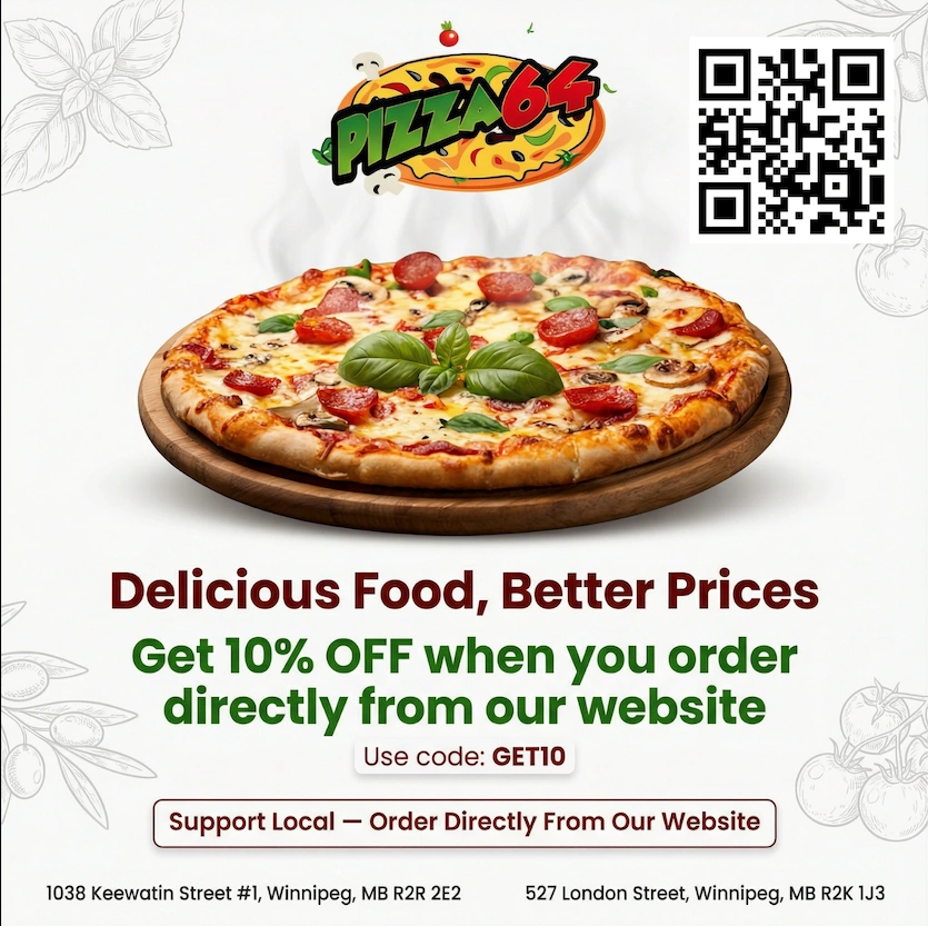 Pizza 64 Kitchen + Bar Special Offer - Pizza Winnipeg